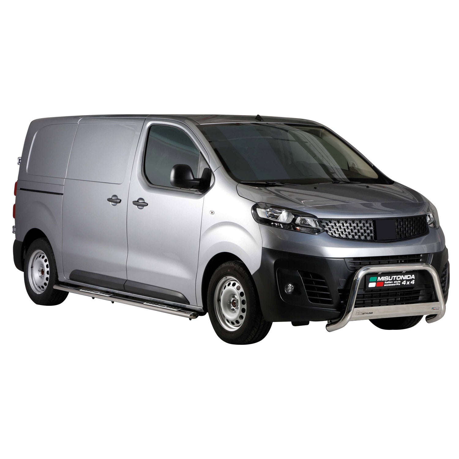 Pare-buffle Avant pour Fiat Scudo 2022-2026 63mm en Acier Inoxydable Argent