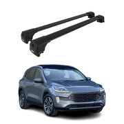 Barres De Toit Transversales pour Ford Kuga III 2019-2026 Aluminium Noir ABE