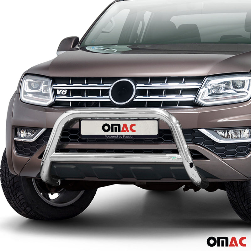 Pare-Buffle Avant Pour VW Amarok 2016-2020 Argent en Acier Inoxydable