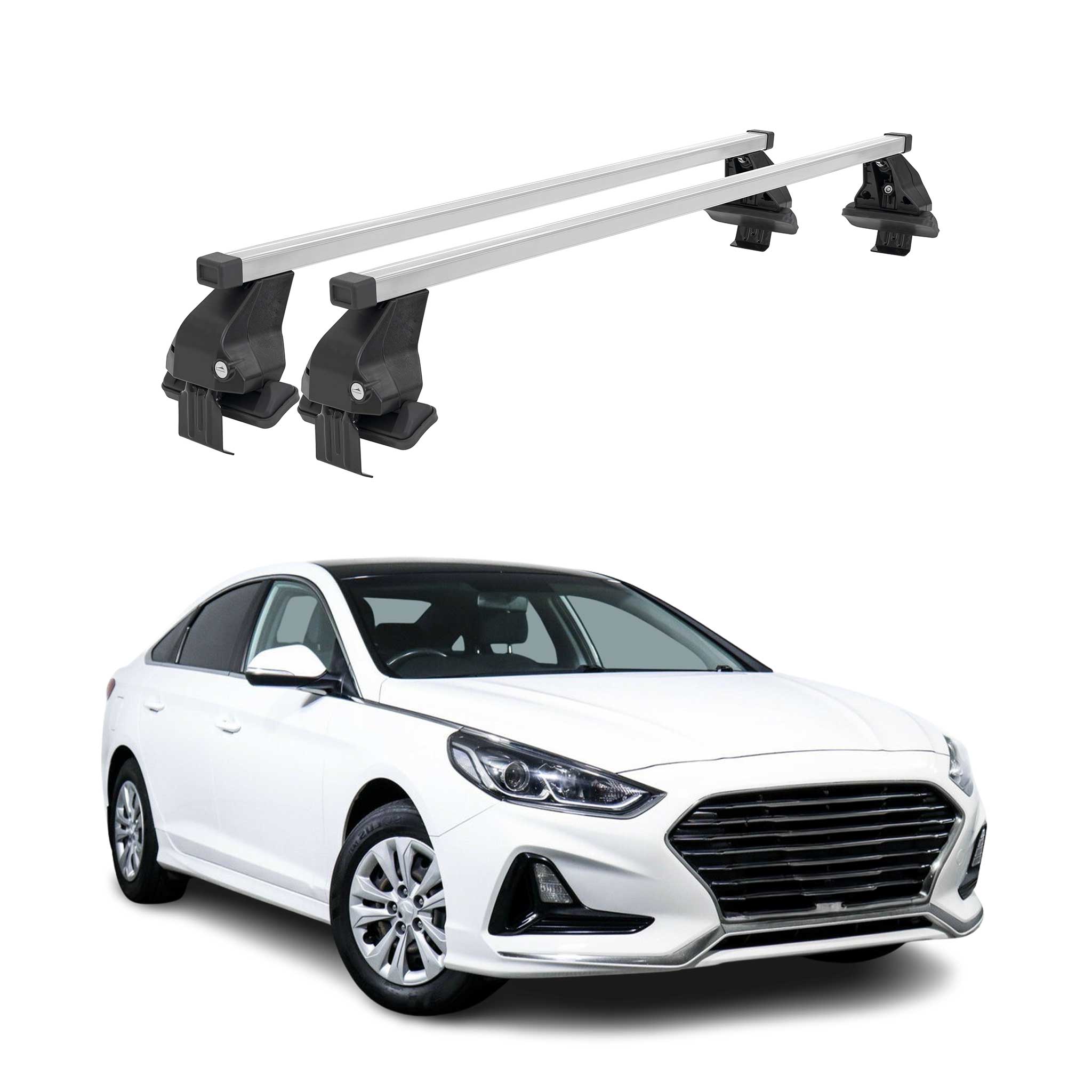 Barres de toit transversales pour Hyundai Sonata VII 2015-2019 Acier Gris