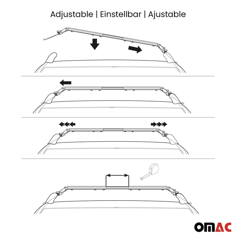 Barres de toit TÜV pour Mitsubishi Pajero V20 1991-1999 5P Gris Argenté 2 pièces