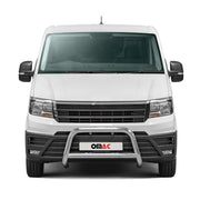 Pare-Buffle Avant Pour VW Crafter 2017-2026 en Acier Inox Argent