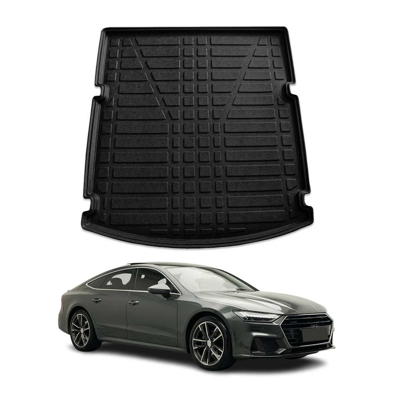 Tapis de coffre pour Audi A7 C8 4K8 Sportback 2018-2025 caoutchouc TPE Noir