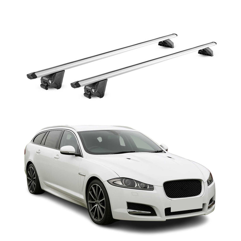 Barres de toit transversales pour Jaguar XF SW X250 2012-2016 Alu Gris 2x ABE