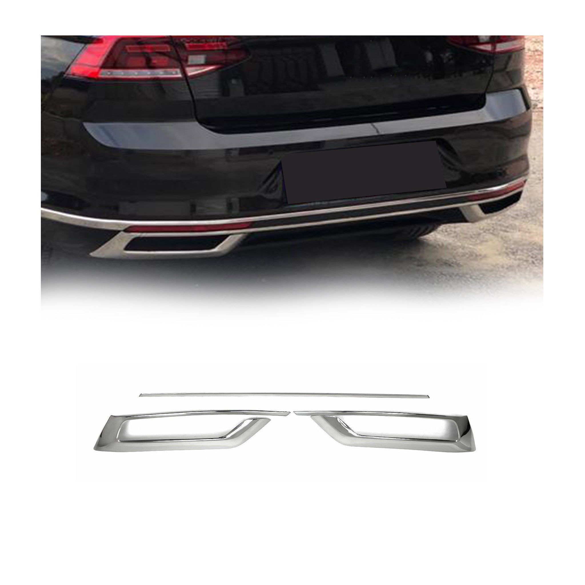 Cadre d'échappement pour VW Passat 2019-2023 acier inox 3 Pcs