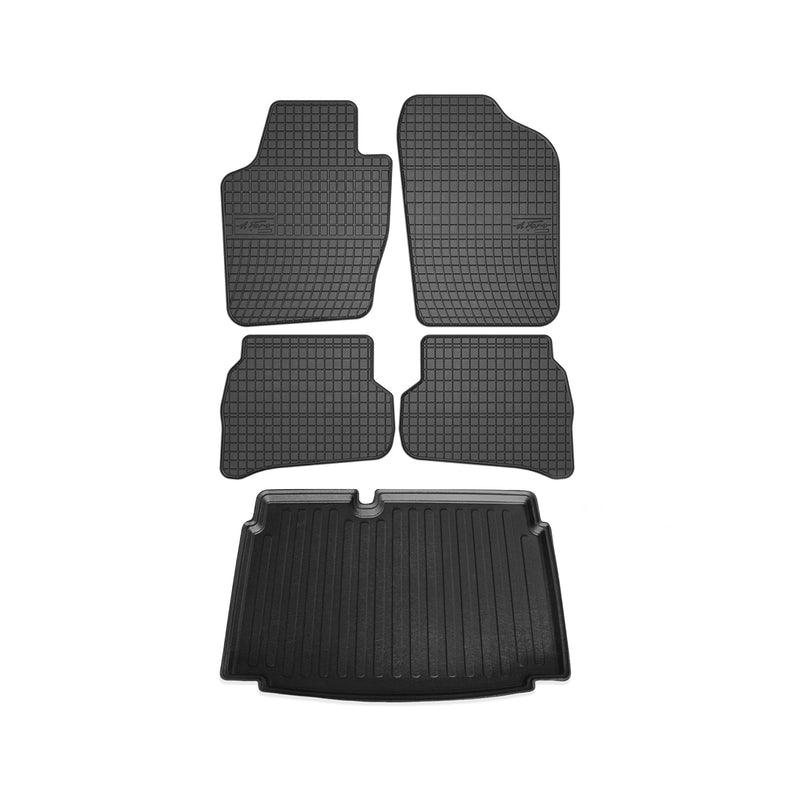 Kit Tapis de sol et coffre pour VW Polo 2009-2014 Noir TPE