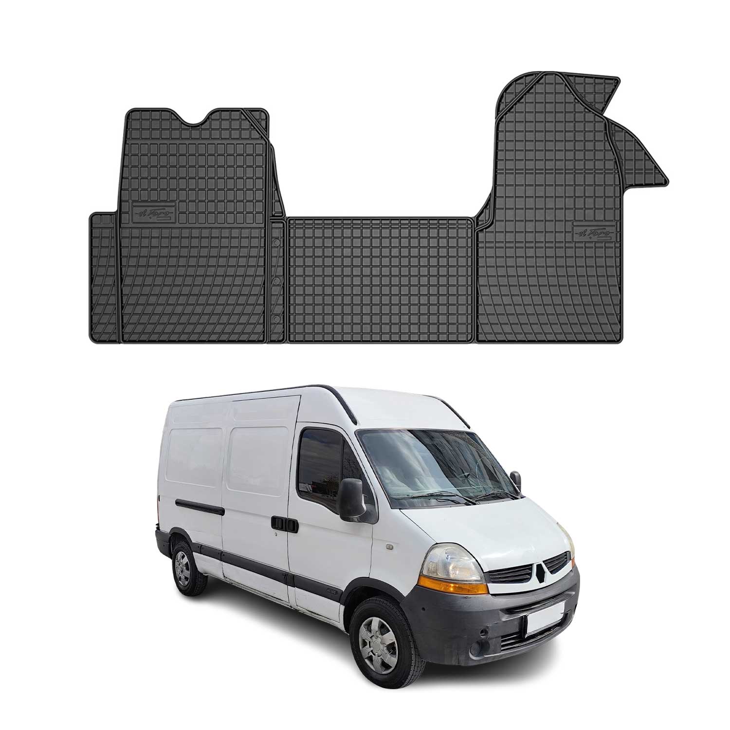 Tapis de Sol pour Renault Master 2003-2010 Caoutchouc Noir