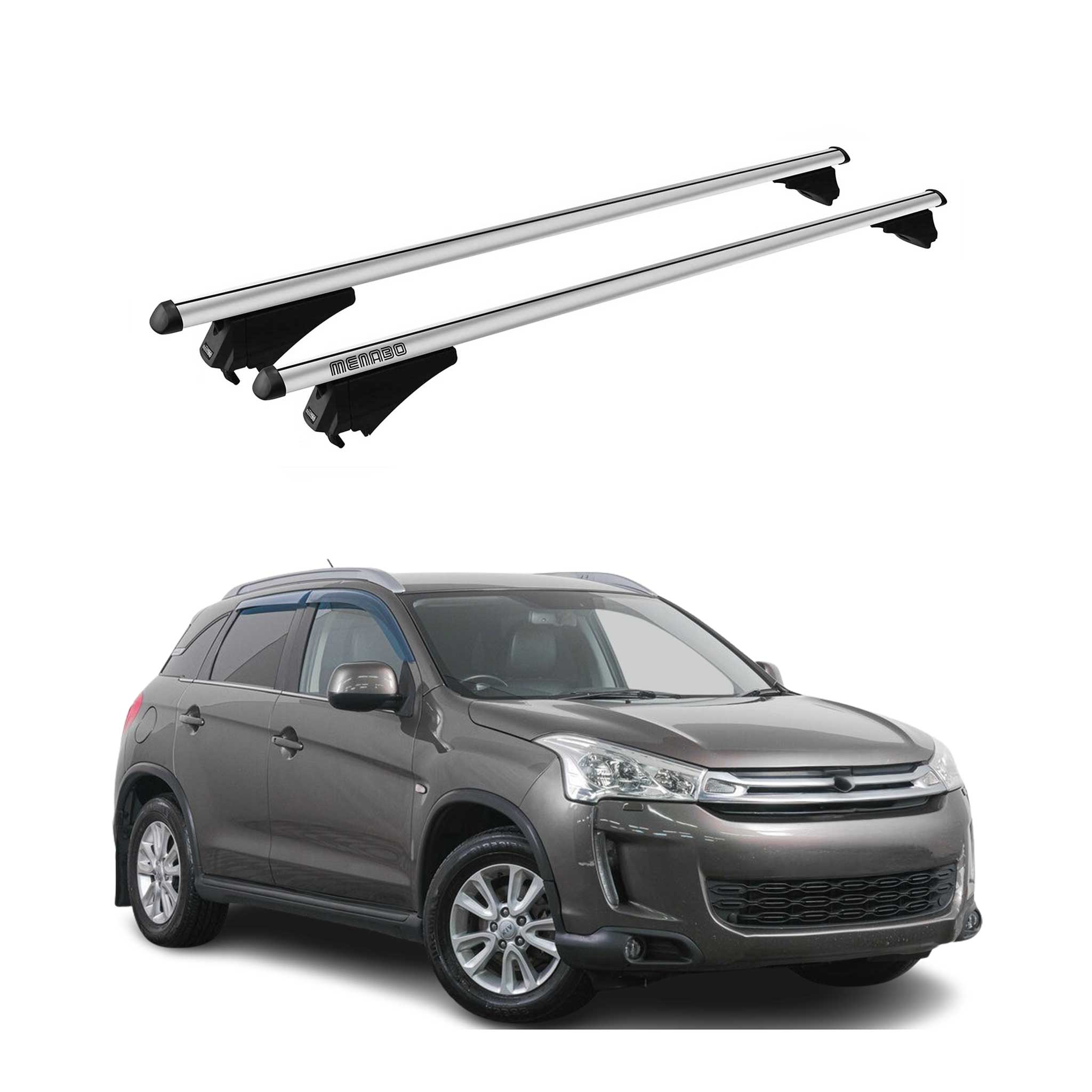 Tiger Barres de toit transversales pour Citroen C4 Aircross 2012-2017 Gris