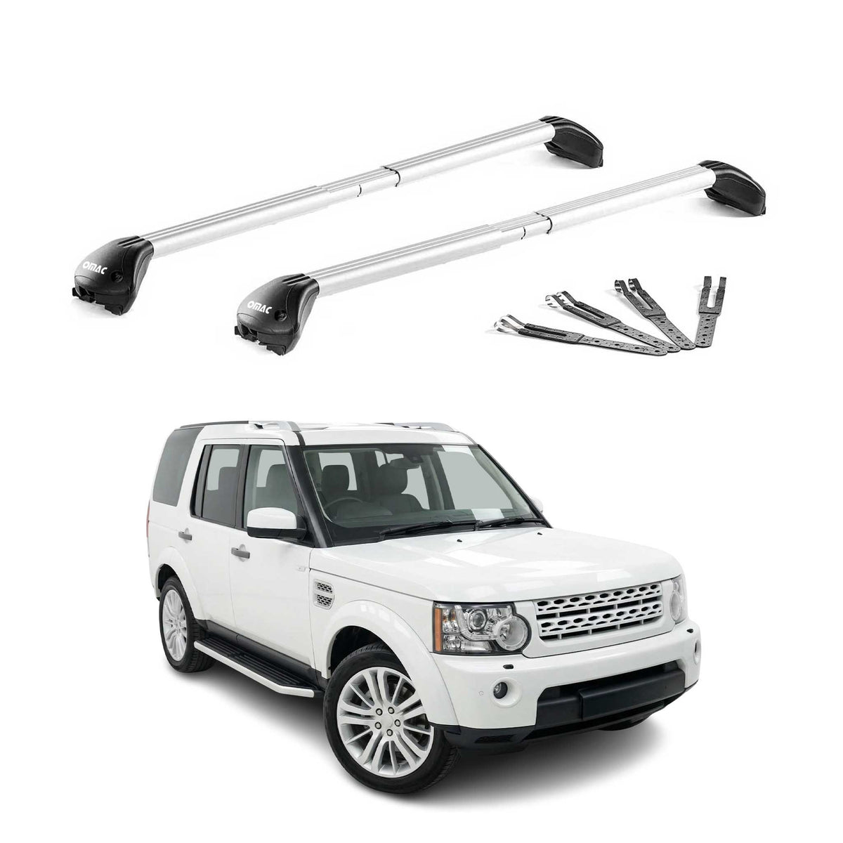 Barres de toit pour Land Rover Discovery LR3 L319 2004-2009 Gris Argenté Alu ABE
