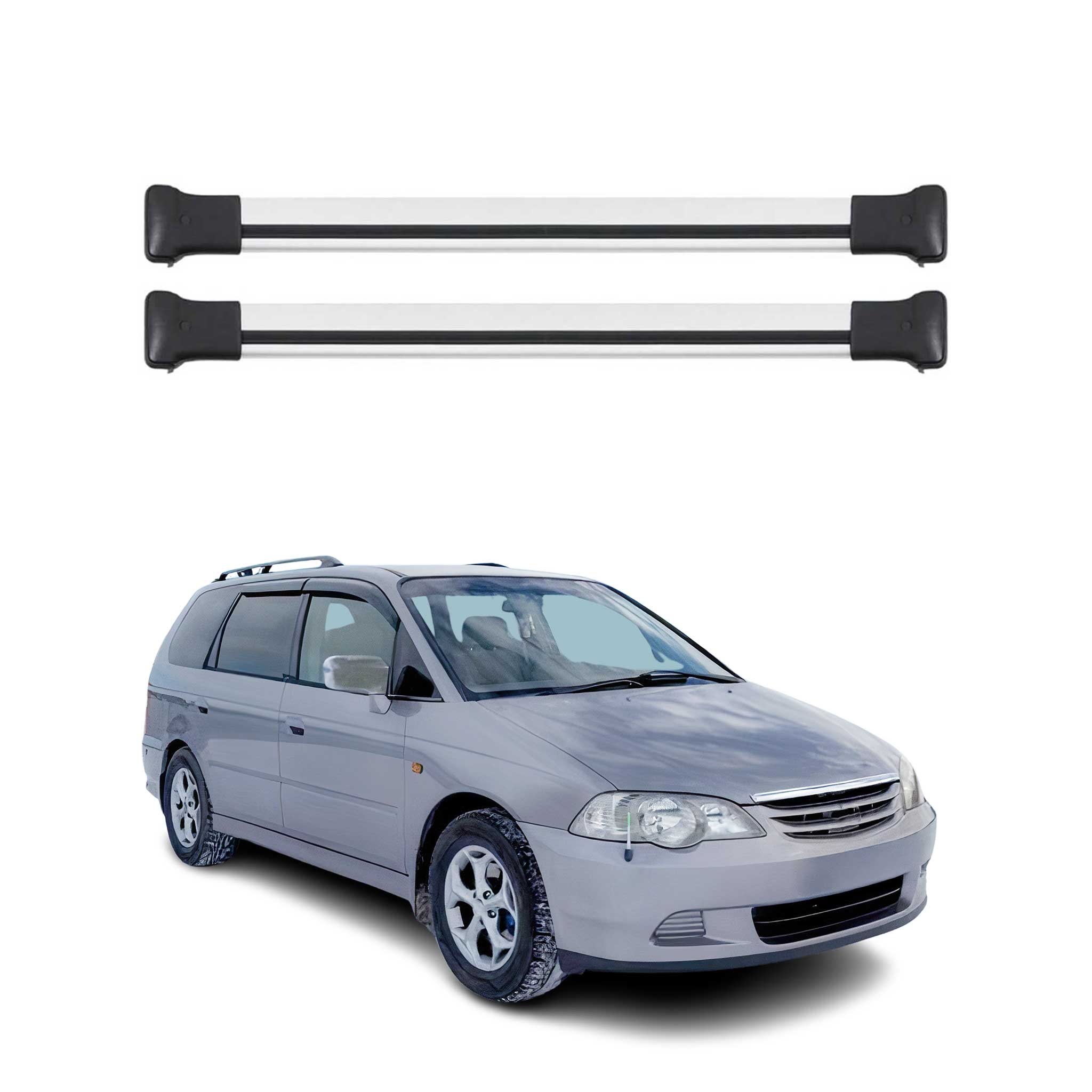 OMAC Barres de toit en aluminium pour Honda Odyssey II 1999-2003 Gris 2Pcs