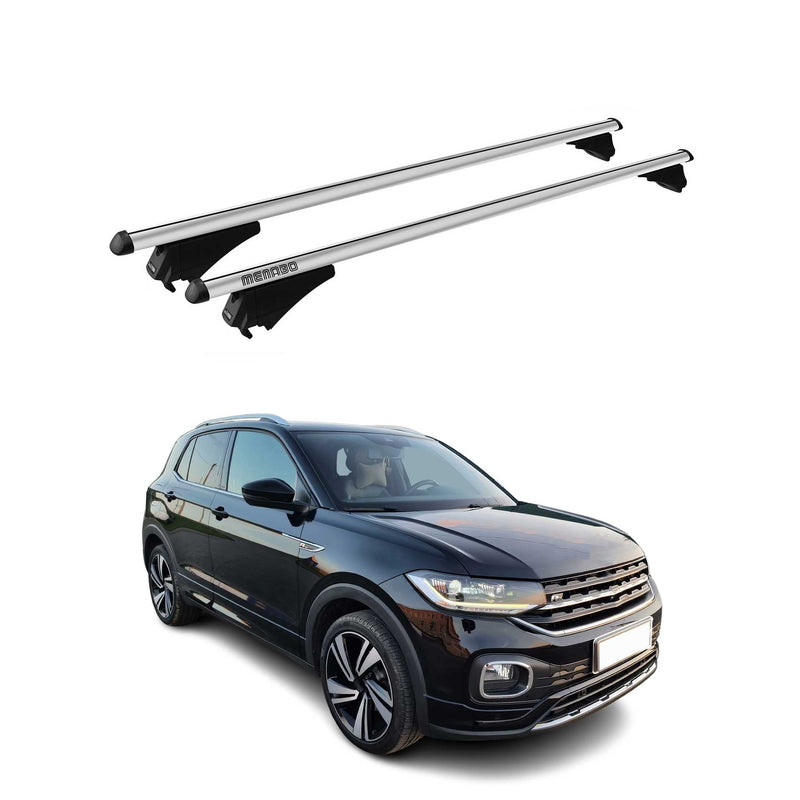 Tiger Barres De Toit Transversales pour VW T-Cross 2019-2023 Aluminium Gris 2x