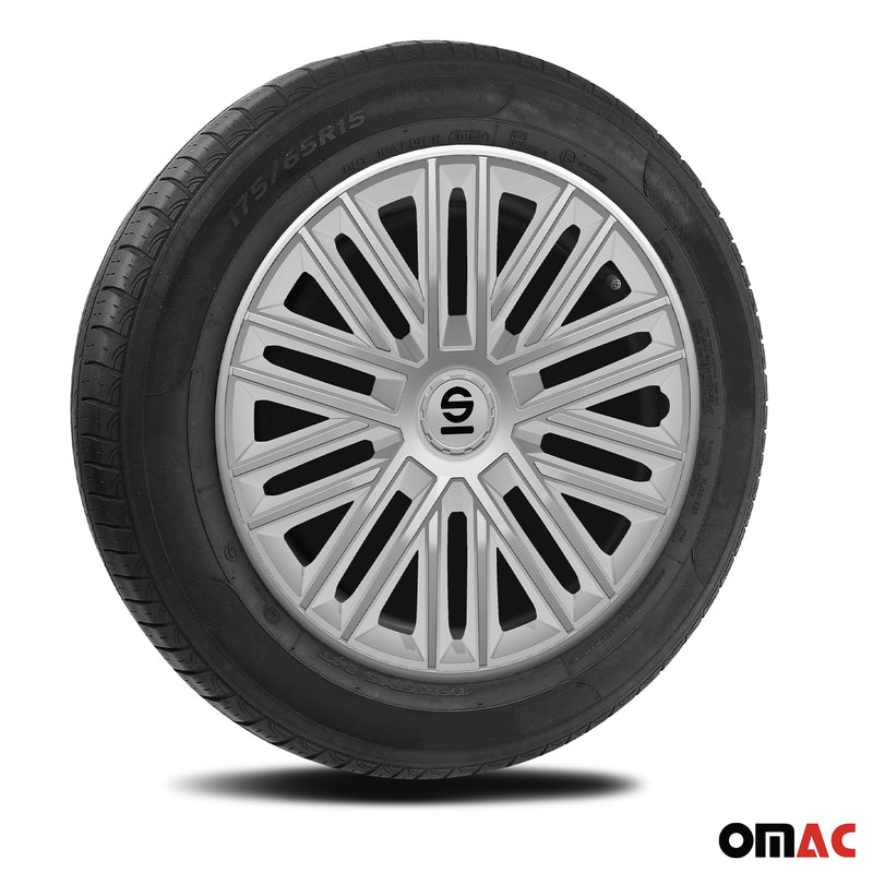 SPARCO Jeu Enjoliveurs de Roues 15 Pouces Noir