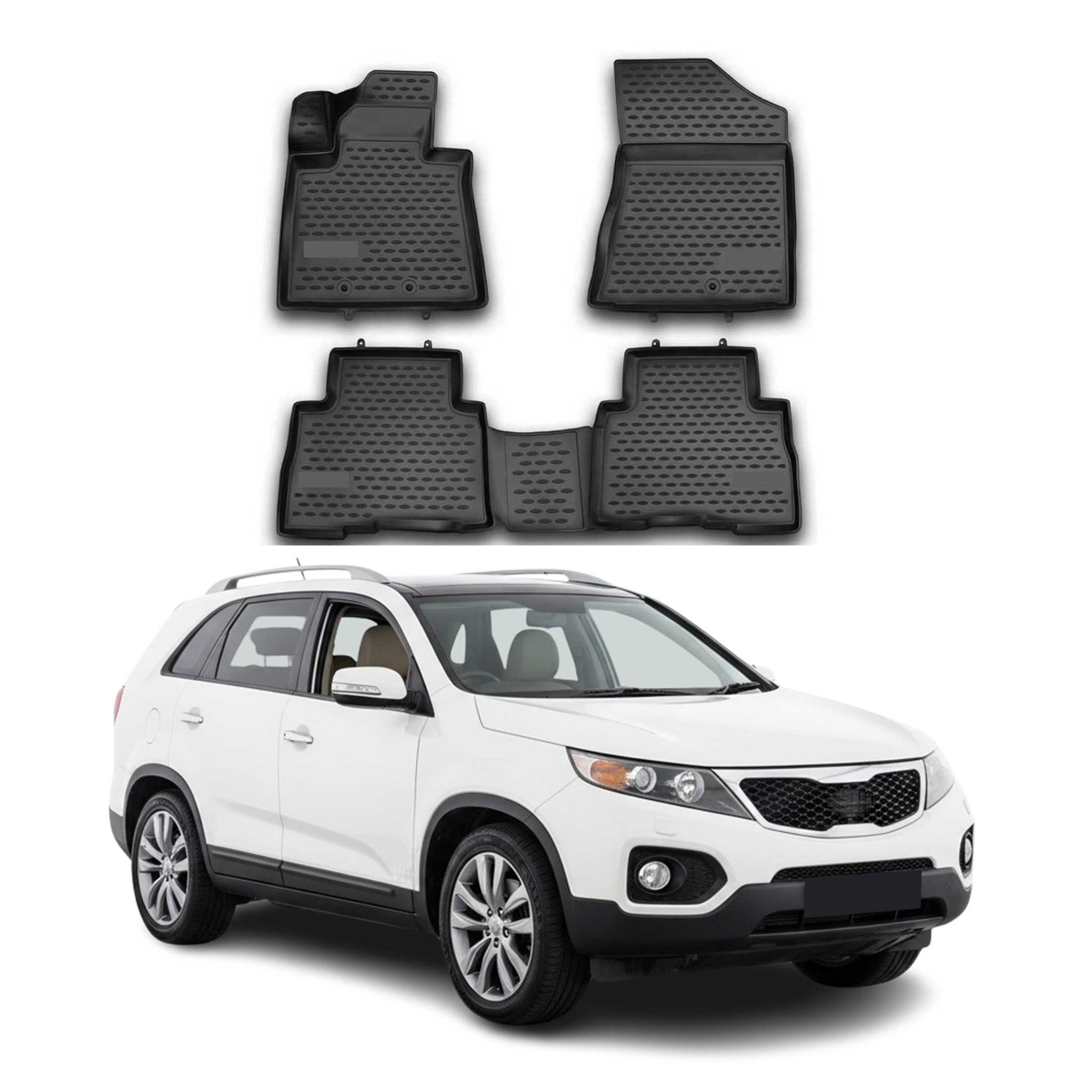 OMAC Tapis de sol pour Kia Sorento Facelift 2012-2015 sur mesure en caoutchouc