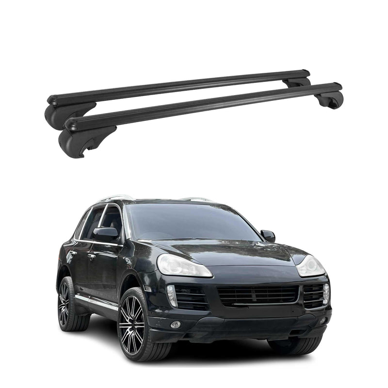 Barres de toit Transversales pour Porsche Cayenne 955 2003-2010 Aluminium Noir