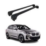 Barres de toit transversales pour BMW iX3 G08 2020-2025 Alu Noir ABE