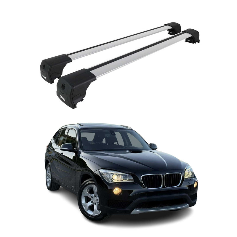 Barres de toit transversales pour BMW X1 E84 2009-2015 Aluminium Gris ABE