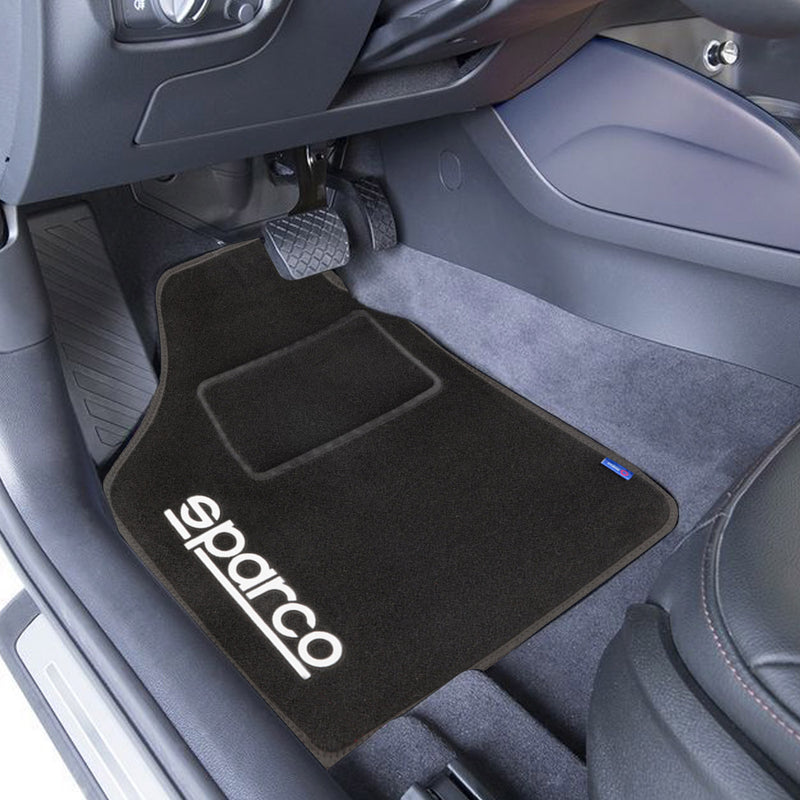 SPARCO Tapis de sol tapis de voiture toutes saisons 4 pièces avec ligne noir