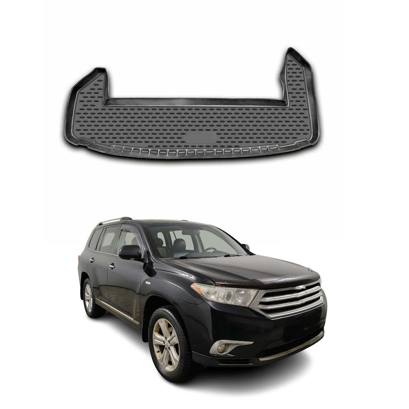Tapis de Coffre pour Toyota Highlander 2008-2013 en caoutchouc TPE 3D Noir 1Pcs