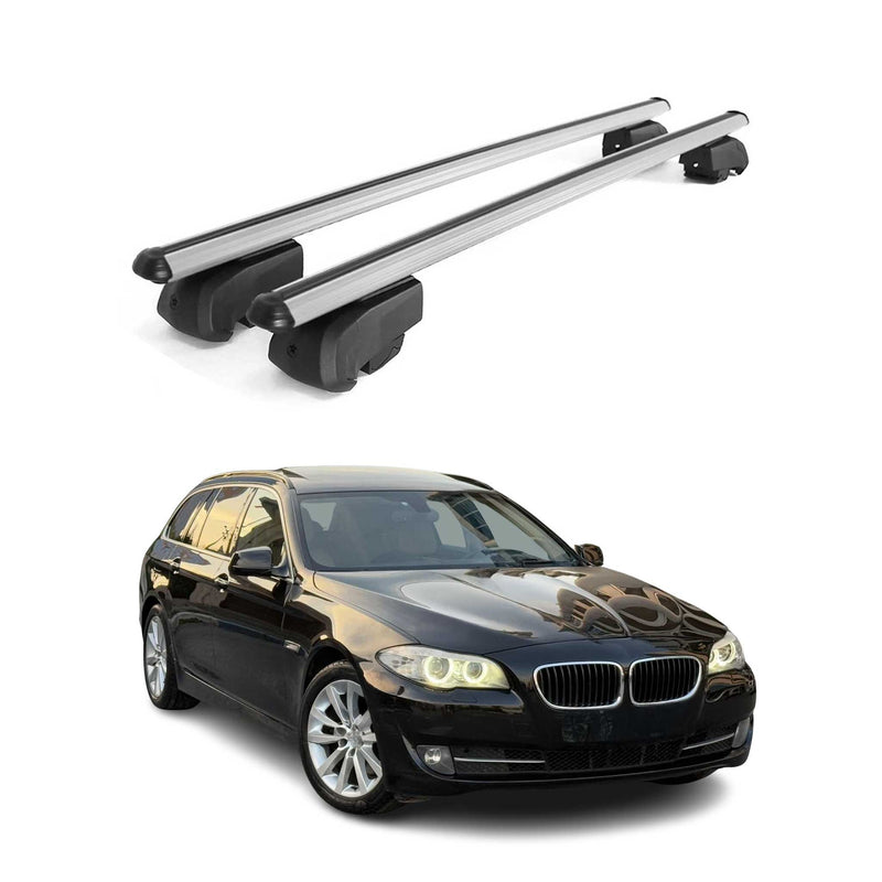 Barres de toit transversales pour BMW Série 5 F11 Break 2009-2017 Alu Gris