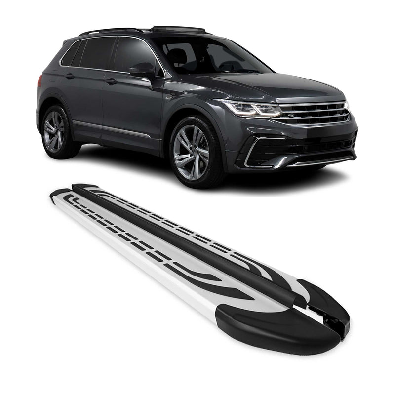 Marchepieds Latéraux pédale pour VW Tiguan 2016-2024 Aluminium Gris 2Pcs
