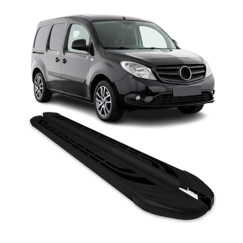 Marchepieds Latéraux pédale pour Mercedes Citan 2012-2021 Aluminium Noir 2Pcs