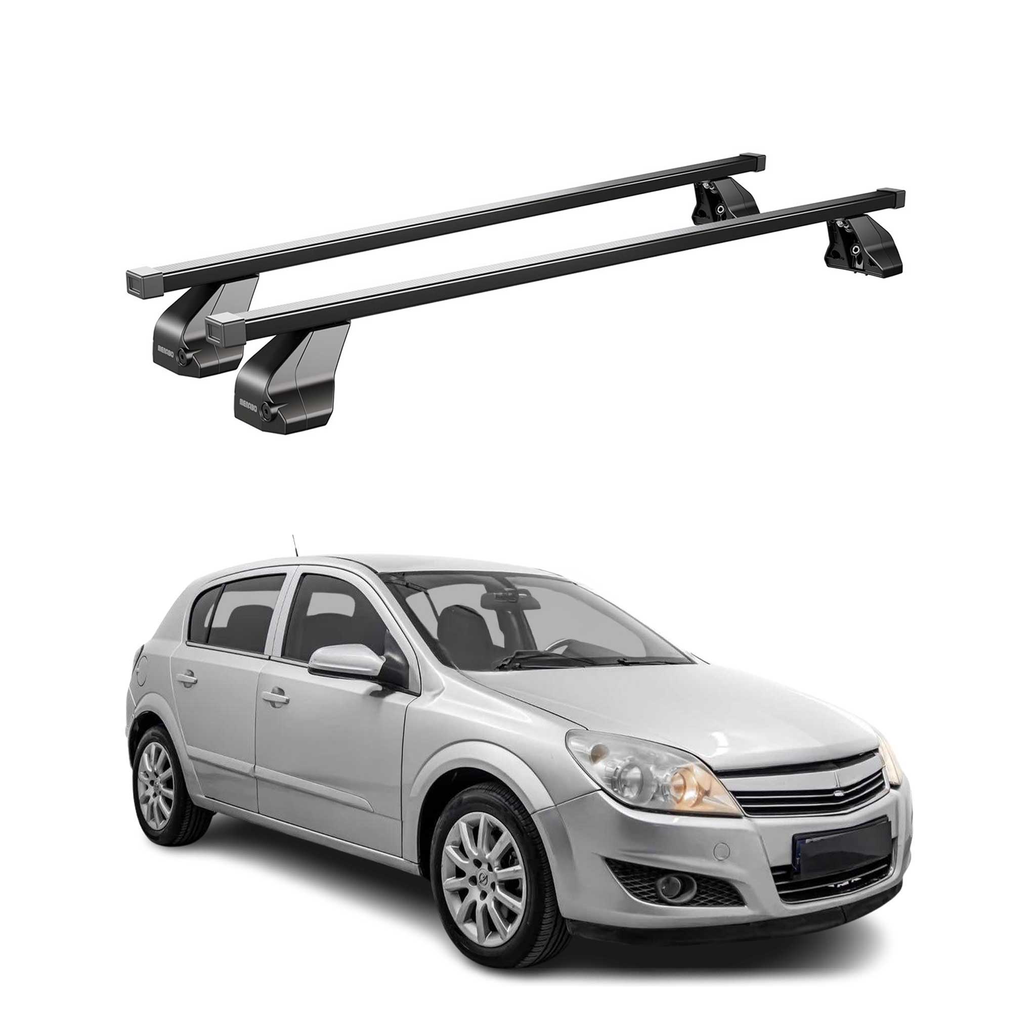 Barres Transversales Menabo pour Opel Astra H 2004-2011 Noir