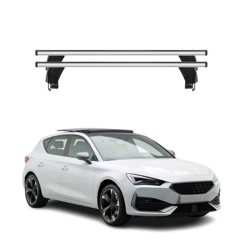 Menabo Barres de toit Transversales pour Cupra Leon IV 2020-2025 Alu Gris 2x ABE