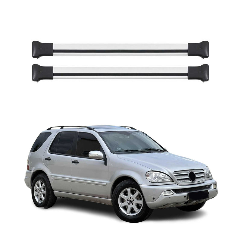 Barres de toit transversales pour Mercedes ML Classe W163 1998-2005 Alu Gris 2x