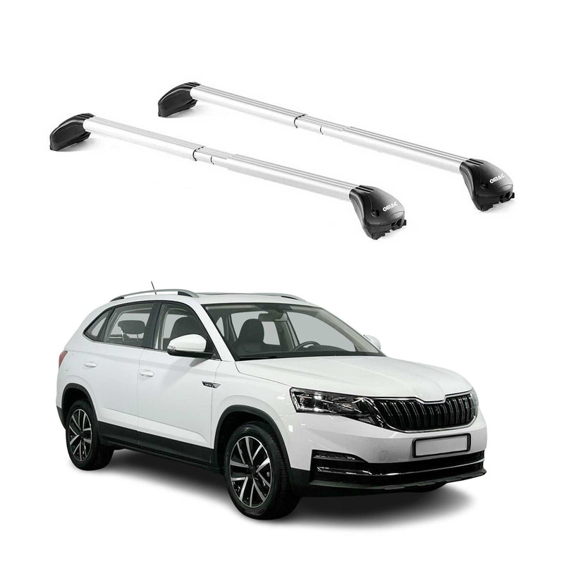 Barres de toit transversales pour Skoda Kamiq 2019-2025 5P Gris Argenté 2x ABE