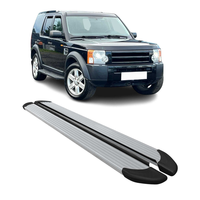 Marchepieds Latéraux pour Land Rover Discovery III 2004-2009 Aluminium Argent 2x