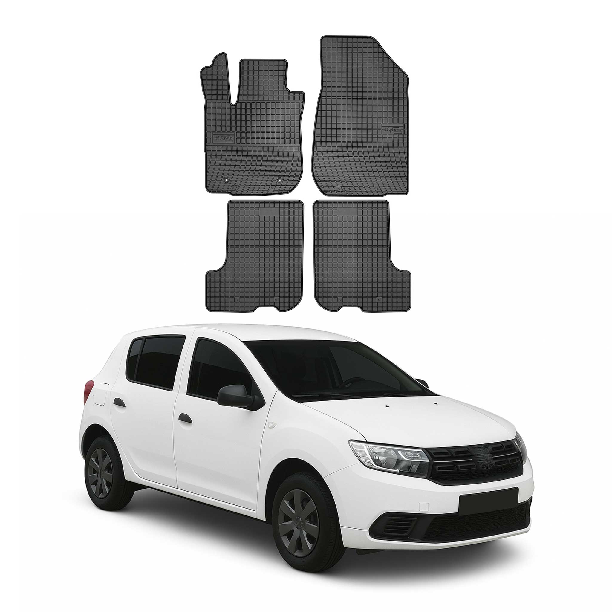 OMAC Tapis de sol pour Dacia Sandero II 2012-2020 Noir en caoutchouc