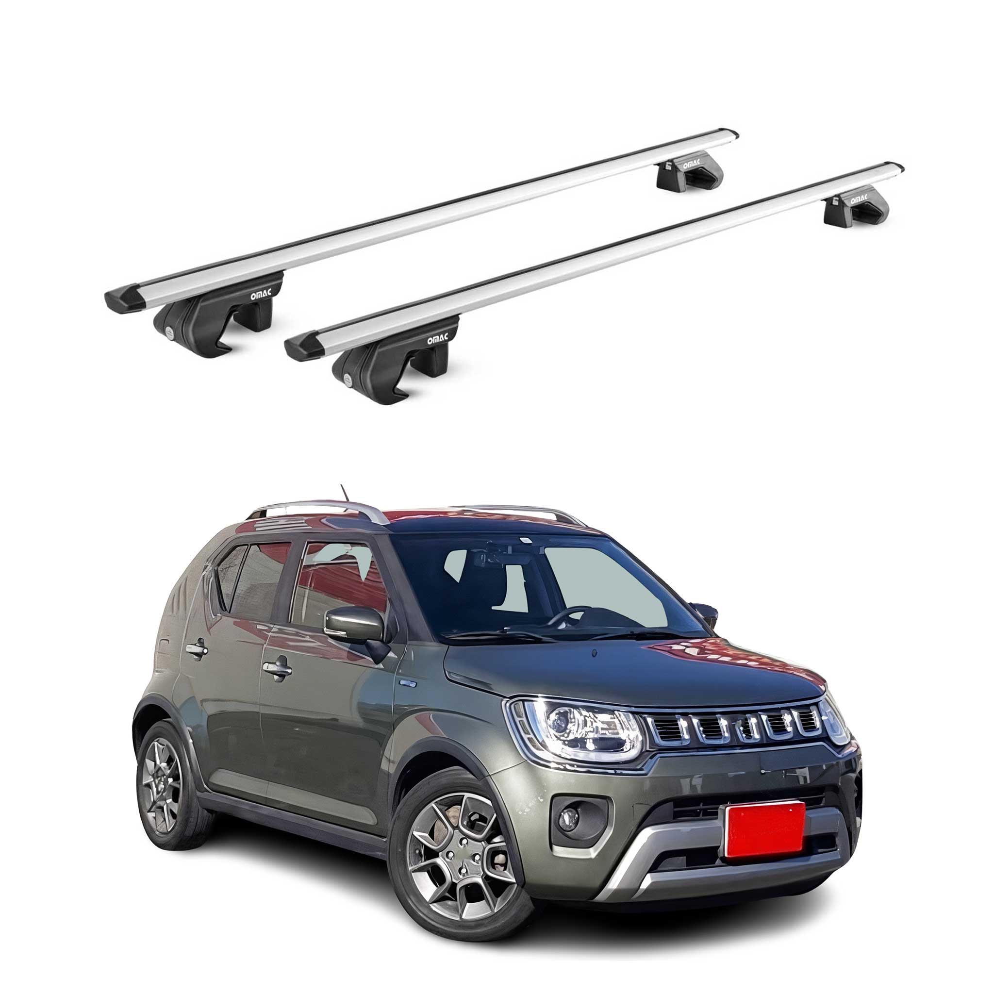 Barres de toit transversales pour Suzuki Ignis MF 2016-2026 Alu Gris 2x ABE