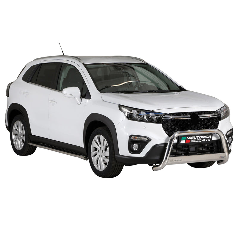 Pare-buffle Avant pour Suzuki Sx4 S-Cross Hybride 2022-2025 63mm en Acier Argent
