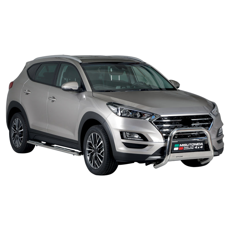 Pare-buffle Avant pour Hyundai Tucson 2018-2021 63 mm en Acier Gris