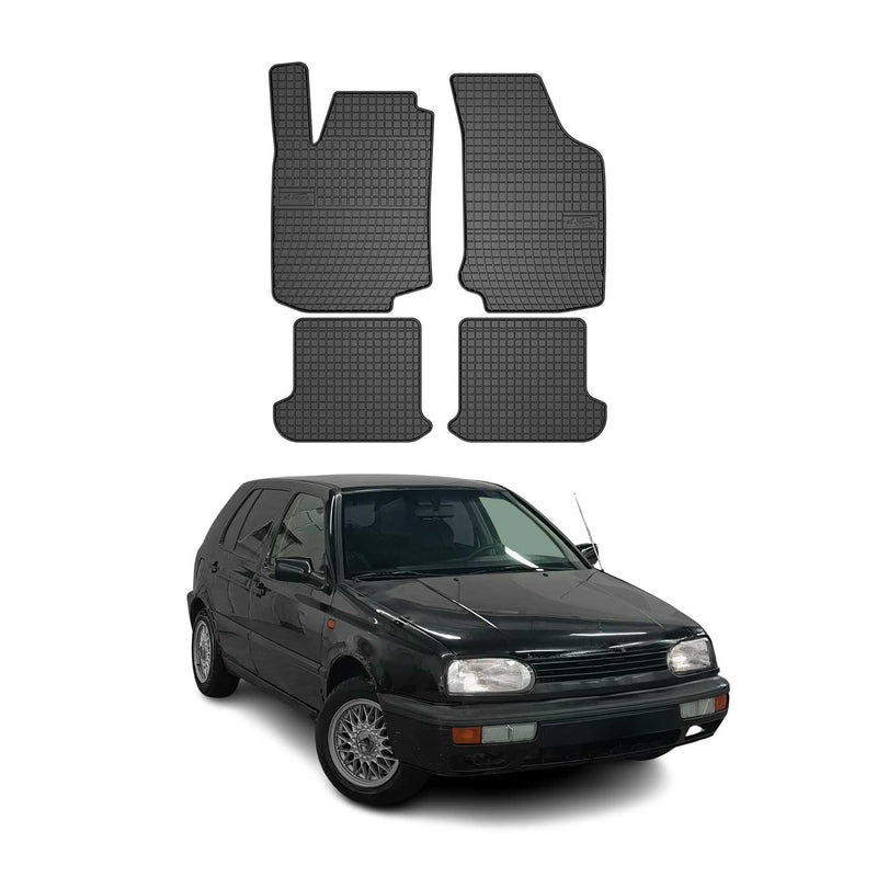 Tapis de Sol pour VW Golf 1991-1999 Caoutchouc Noir