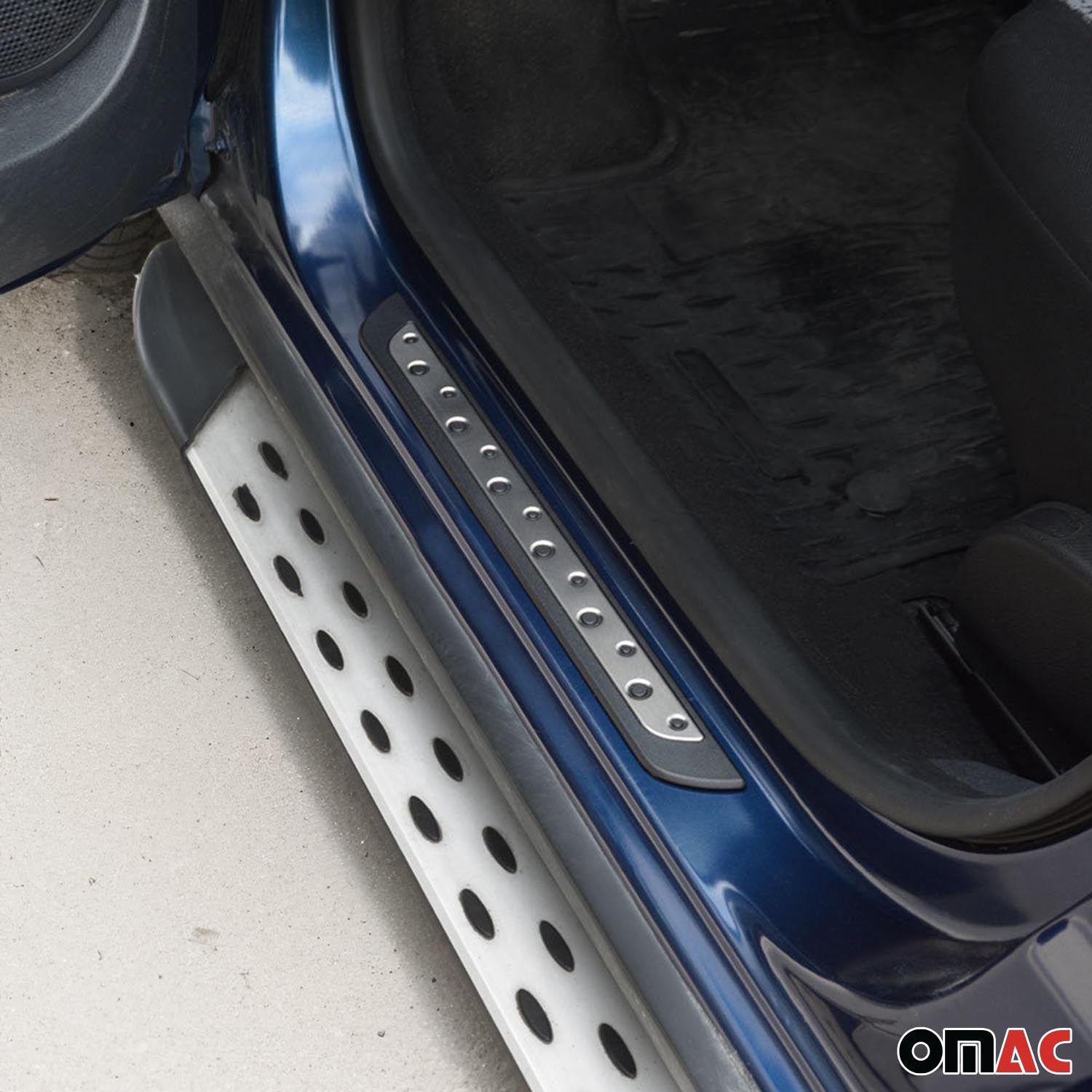 Couverture de Seuil de porte pour VW Caddy 2003-2026 acier inox chromé + Abs 4x