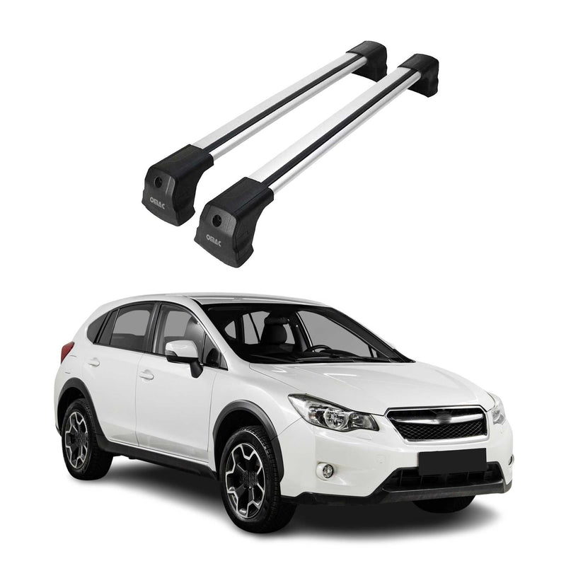 Barres de Toit Transversales pour Subaru XV 2012-2018 SUV en Aluminium Gris 2x