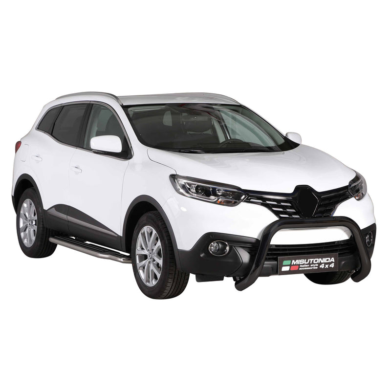 Pare-buffle Avant pour Renault Kadjar 2015-2018 76 mm en Acier Noir