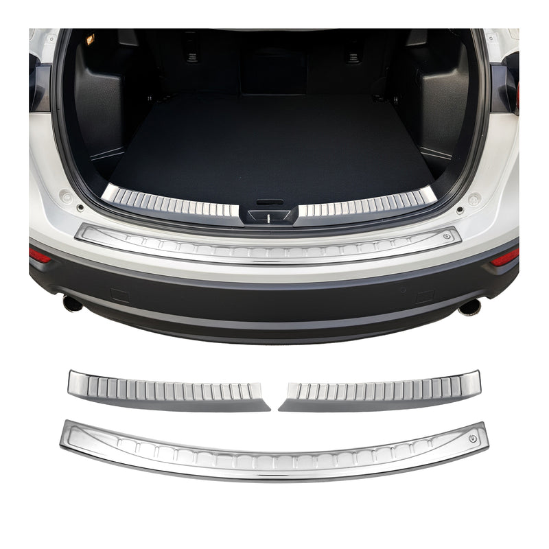 Kit Protection de Pare-Chocs arrière pour Mazda CX-5 2012-17 Brillant inox 3Pcs