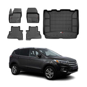 Kit Tapis de Sol et Coffre pour Ford Ford Kuga II 2012-2019 en Caoutchouc Noir