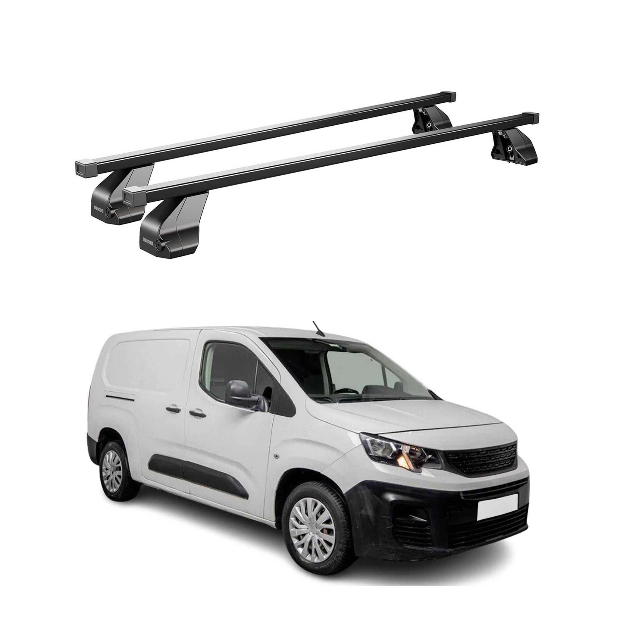 Barres Transversales Menabo pour Peugeot Partner III 2018-2026 Noir