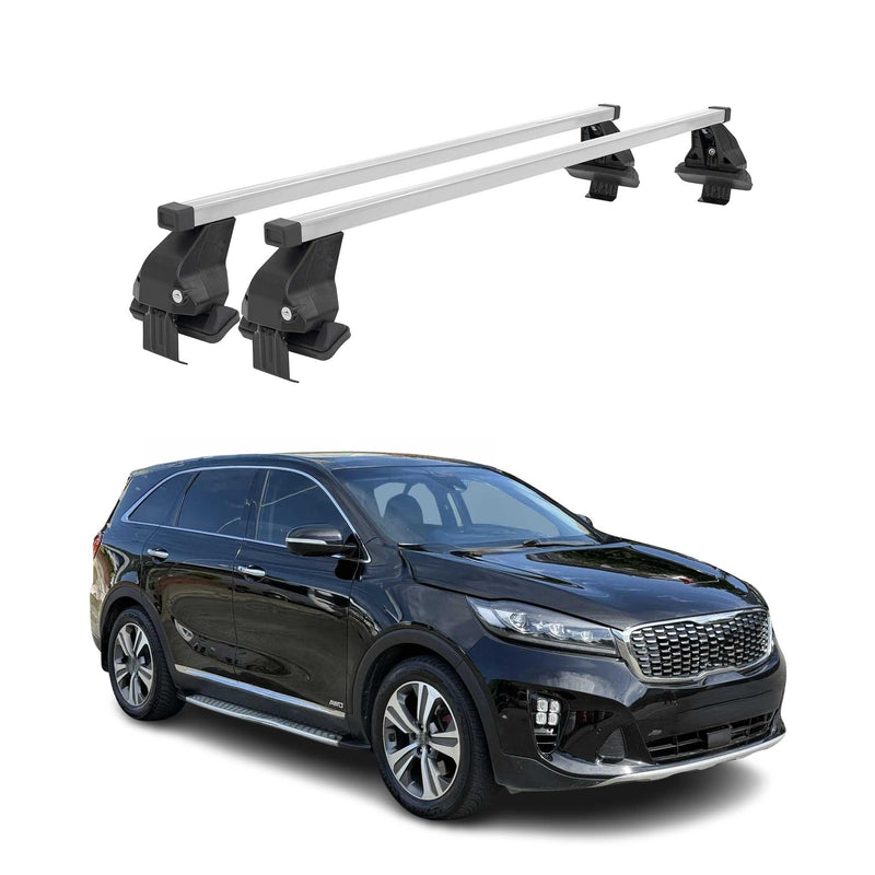 Barres de toit transversales pour Kia Sorento 2019-2020 Acier Gris