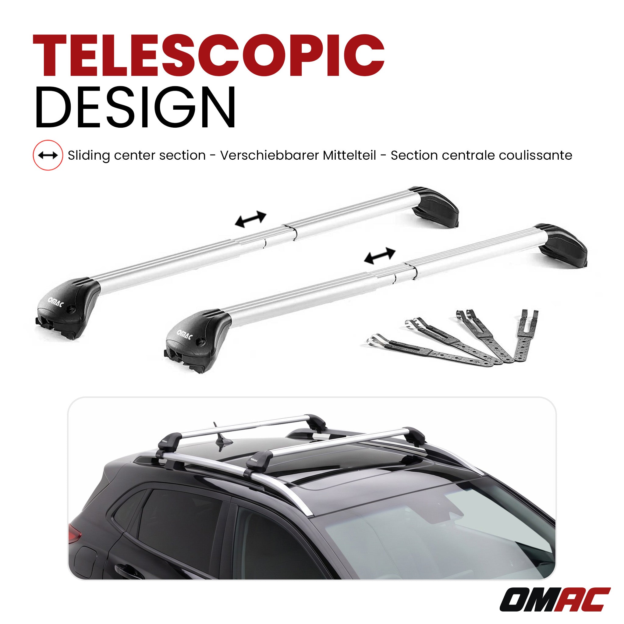 Barres de toit pour VW Golf VI VII Wagon/Alltrack/Sportvan 2010-2021 Gris 2x ABE