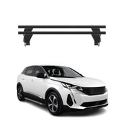 Barres de toit transversales pour Peugeot 3008 II Facelift 2021-2024 Alu Noir 2x