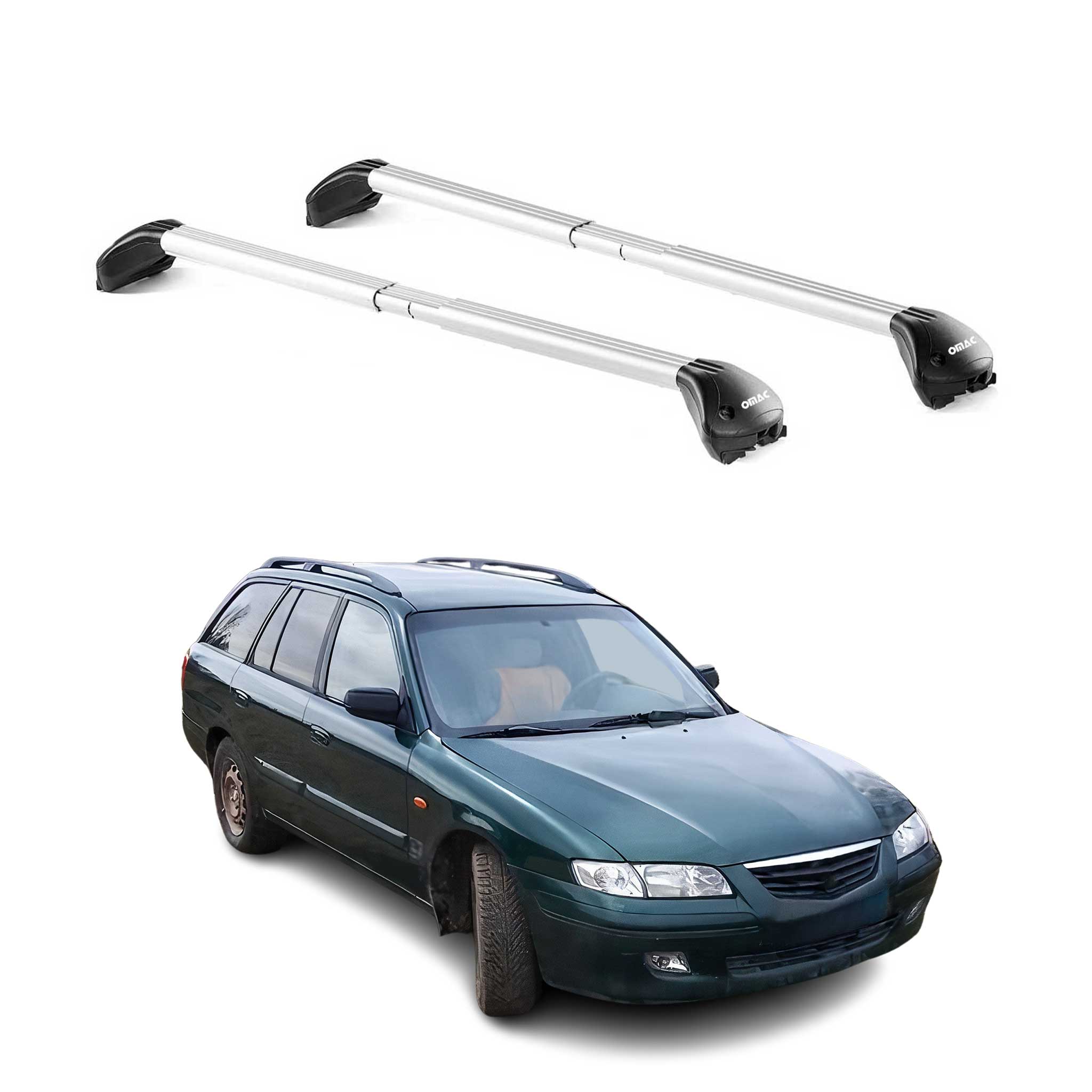 Barres de toit pour Mazda 626 Break GV 1988-1997 Gris Argenté 2 pièces ABE