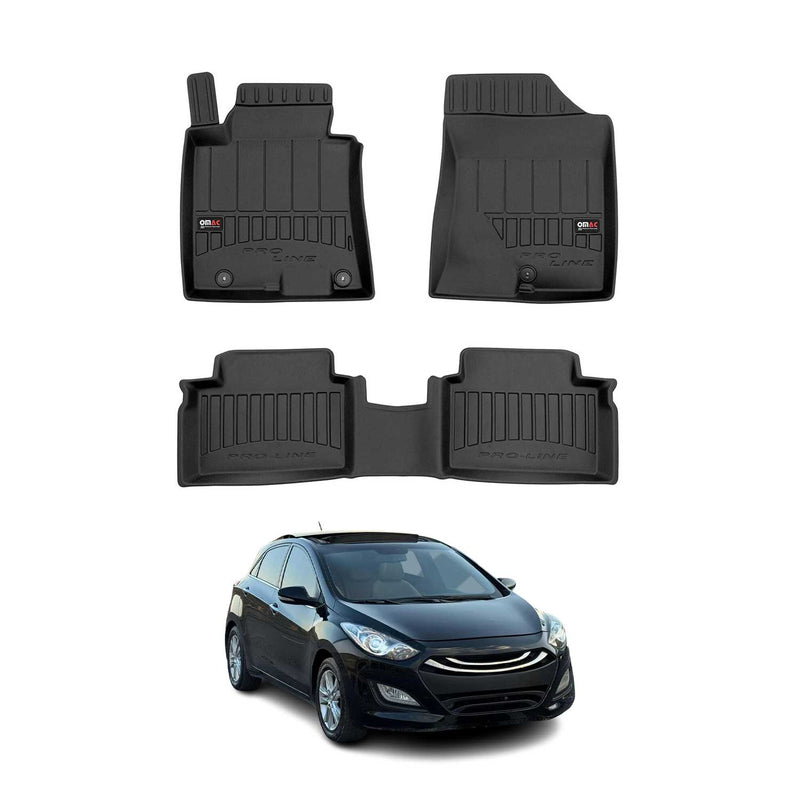 Tapis de Sol pour Hyundai i30 2011-2017 Caoutchouc TPE Noir 3 Pcs
