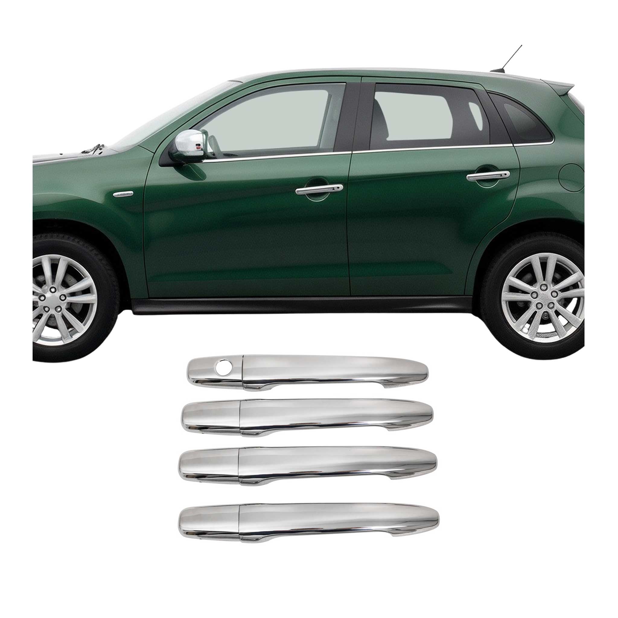 Couverture de poignée de porte pour Mitsubishi ASX 2010-2023 en Acier Inoxydable