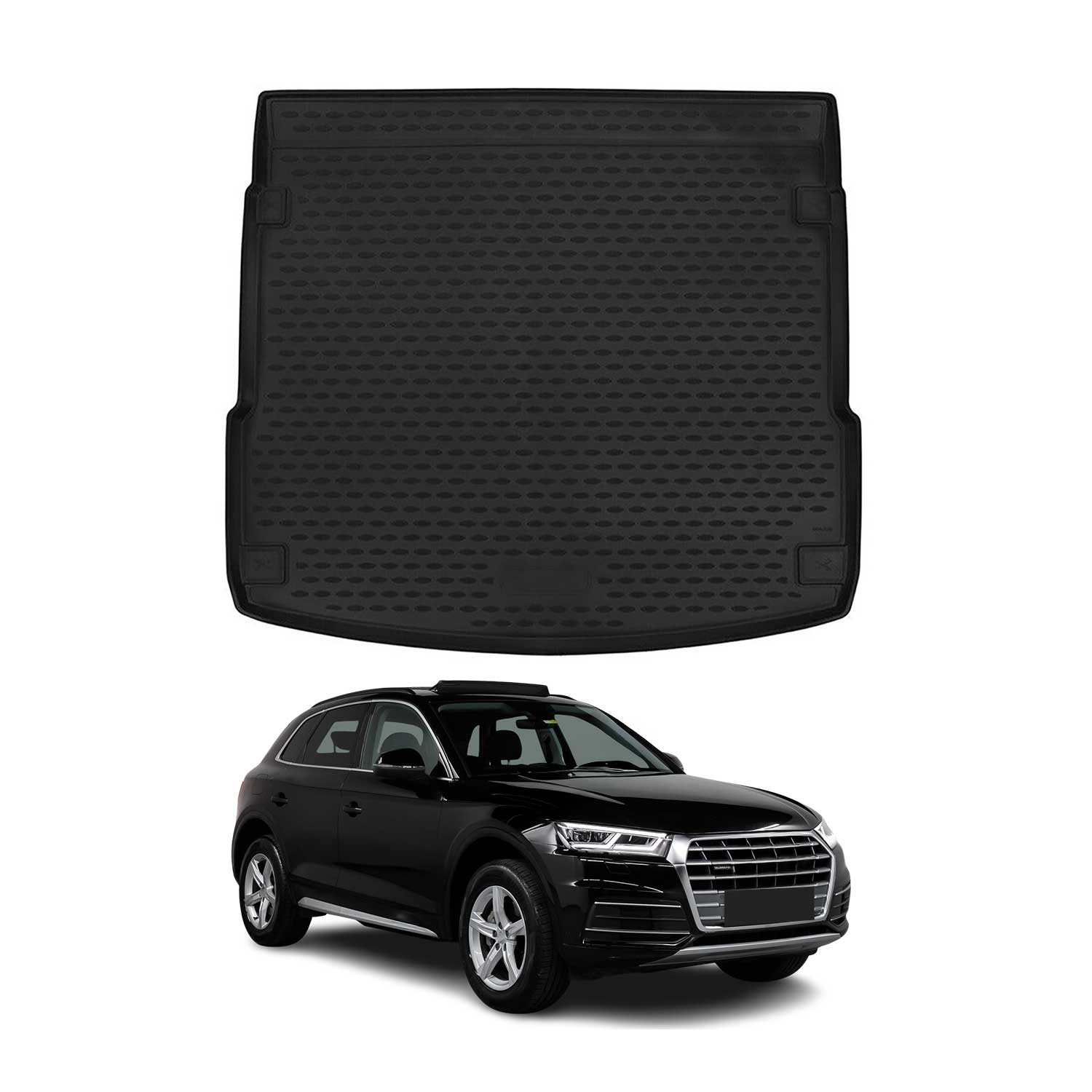 OMAC Tapis de coffre pour Audi Q5 FY 2017-2024 en caoutchouc TPE Noir 1Pcs
