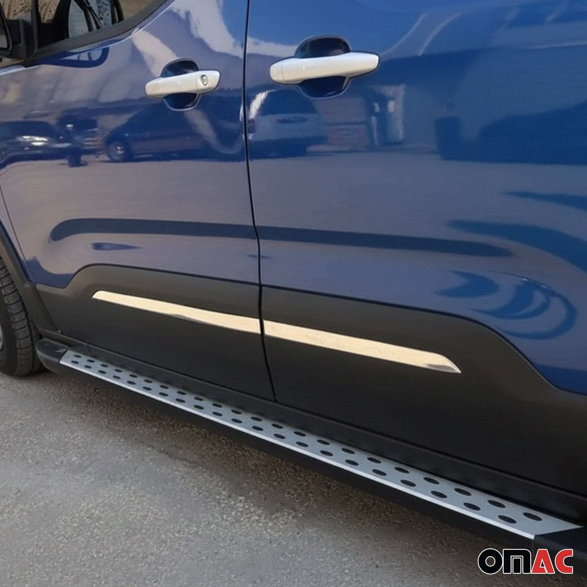 Garniture Baguette de porte latérale pour Peugeot Rifter 2019-2021 inox 4Pcs