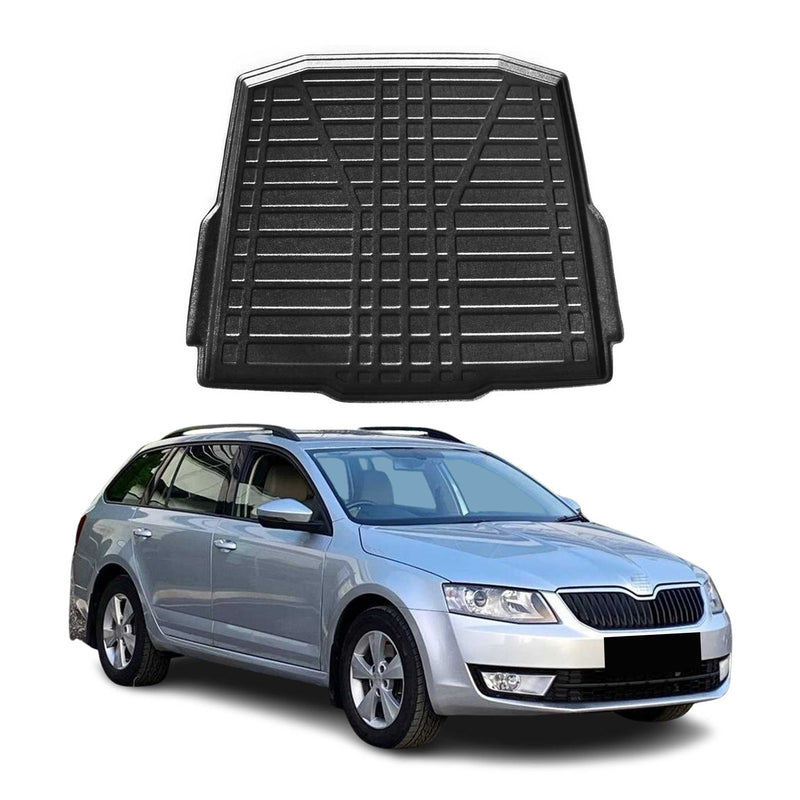 Tapis de Coffre pour Skoda Octavia 2013-2019 Break en TPE Noir